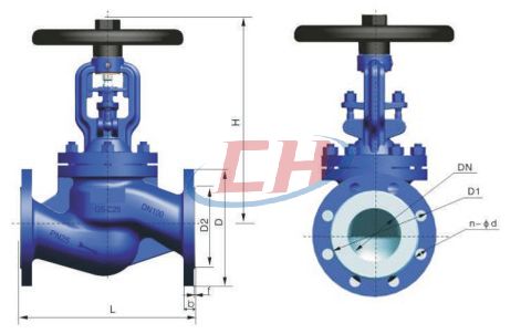 國(guó)標(biāo)波紋管截止閥結(jié)構(gòu)圖